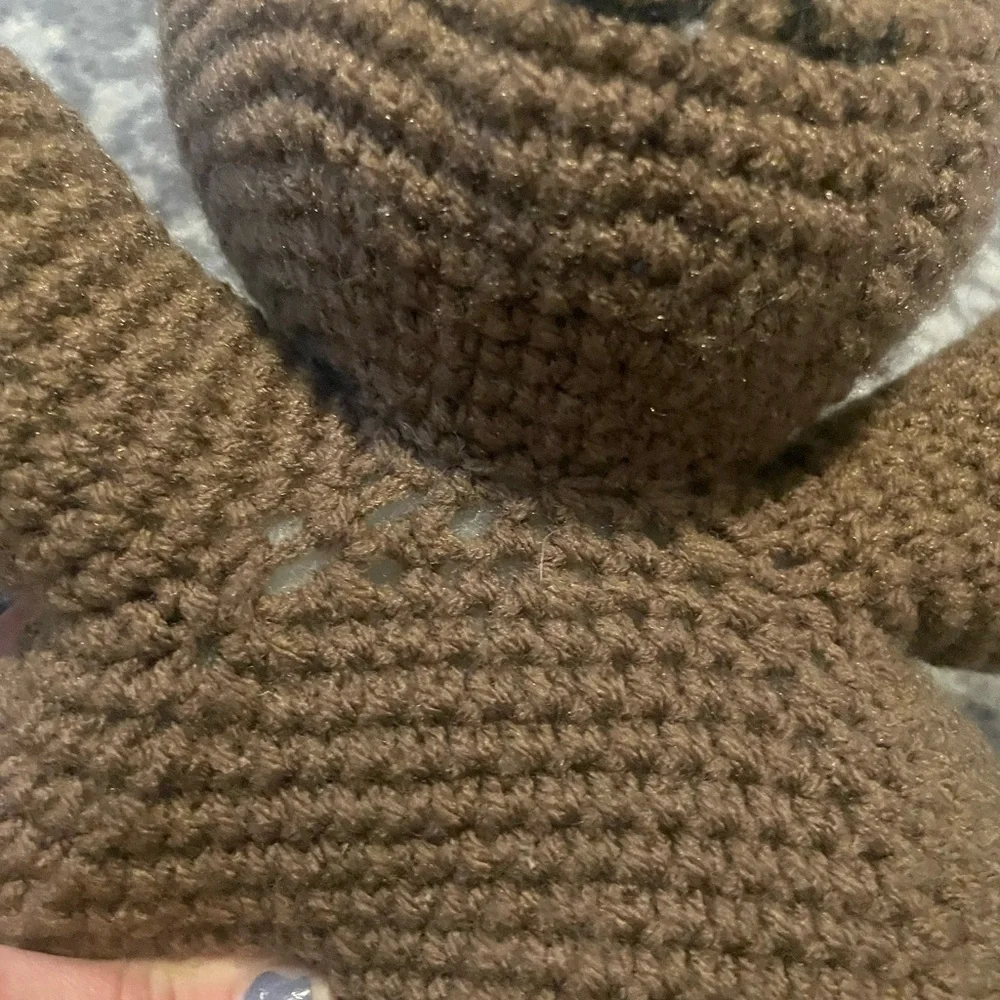 Handmade‎ Brown crochet Knitted Teddy Bear Plush